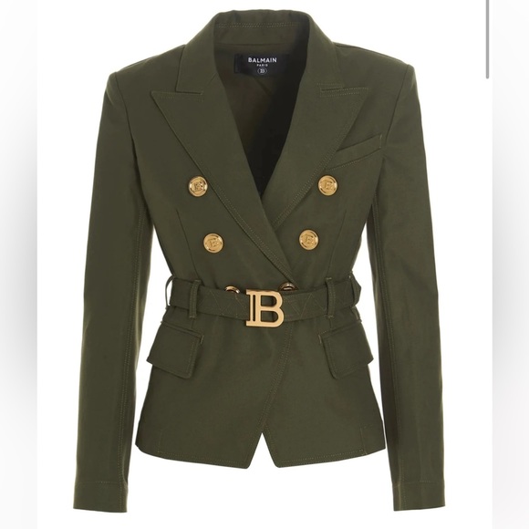 Balmain Belted Double-Breasted Blazer Jacket - Picture 1 of 4